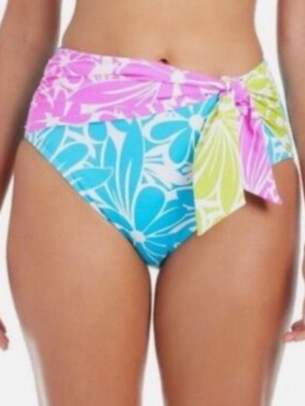 Bleu Rod Beattie Pink and Blue Tropical Bikini Bottoms Size 12